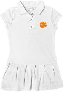 Clemson Tigers Toddler Girls White Caroline Short Sleeve Dress