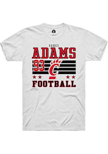 Harris Adams Cincinnati Bearcats White Football NIL Striped Short Sleeve Player T Shirt