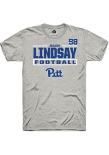 mason lindsay Rally Mens Ash Pitt Panthers NIL Stacked Box Player T Shirt