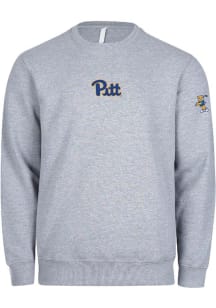 Mens Grey Pitt Panthers Golf Roc Victory Lights Chuncky Crew Two Hit Crew Sweatshirt