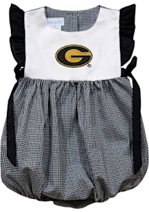 Vive La Fete Grambling State Tigers Baby Girls Black Gingham Bubble Short Sleeve Dress