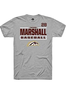 Trevor Marshall Western Michigan Broncos Grey NIL Stacked Box Short Sleeve Player T Shirt