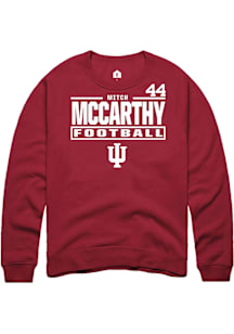 Mitch McCarthy Indiana Hoosiers Mens Crimson Football NIL Stacked Box Player Crew