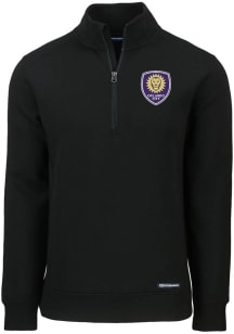 Cutter and Buck Orlando City SC Mens Black Roam Long Sleeve Qtr Zip Pullover