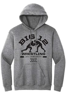 Summit Sportswear Big 12 Mens Graphite 2026 Wrestling Championship Long Sleeve Hoodie