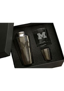 Michigan Wolverines Laser Engraved Rock Glass - White