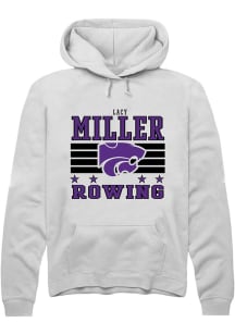 Lacy Miller Rally Mens White K-State Wildcats NIL Striped Player Hood