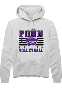 Caleigh Ponn Rally Mens White K-State Wildcats NIL Striped Player Hood