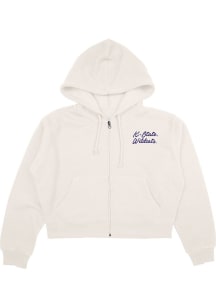 Womens Ivory K-State Wildcats Cloud Fleece Long Sleeve Full Zip Jacket