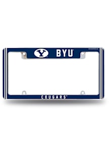 BYU Cougars Classic All Over Chrome License Plate Frame - White
