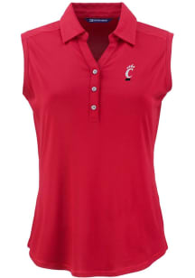 Womens Cincinnati Bearcats Red Cutter and Buck Forge Eco Polo Shirt