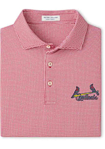 St Louis Cardinals Mens Red Border Short Sleeve Fashion Polo