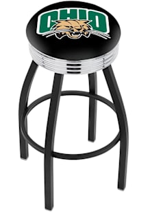 Ohio Bobcats 3 Ring Chrome Seat Pub Stool - Black