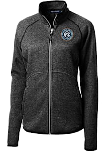 Cutter and Buck New York City FC Womens Charcoal Mainsail Long Sleeve Full Zip Jacket