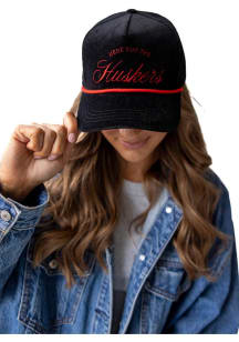 Nebraska Cornhuskers Gameday Social Suzuki Vintage Corduroy Womens Adjustable Hat - Black