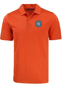 Cutter and Buck New York City FC Mens Orange Prospect Short Sleeve Polo