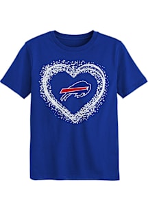 Buffalo Bills Girls Blue Heart Shot Short Sleeve T-Shirt