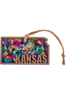 Kansas Stained Glass State Shape Ornament