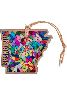 Arkansas Stained Glass State Shape Ornament