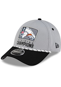 New Era Denver Broncos 2025 Division Champions 9FORTY Stretch Snap Adjustable Hat - Grey