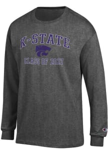 Mens K-State Wildcats Charcoal Champion Font Class of 2027 Jersey Tee