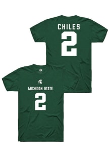 Aidan Chiles Michigan State Spartans Green NIL Shirzee Short Sleeve Player T Shirt