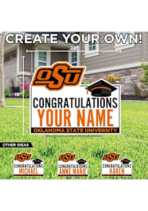 Oklahoma State Cowboys Personalized Congratulations Grad Yard Sign - White