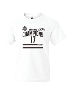Ty Henricks Youth White Western Michigan Broncos NIL 2025 National Champions Shirzee Short Sleeve..