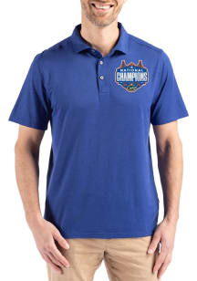 Cutter and Buck Florida Gators Mens Blue 2025 National Champions Coastline Eco Short Sleeve Polo