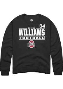 Dorian Williams Rally Mens Black Ohio State Buckeyes NIL Stacked Box Player Crew