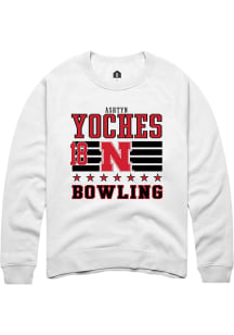 Ashtyn Yoches Rally Mens White Nebraska Cornhuskers NIL Striped Player Crew