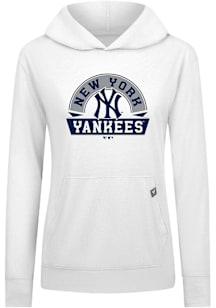 Levelwear New York Yankees Womens White Relay Banner Arch Hooded Sweatshirt