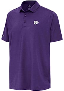 Mens K-State Wildcats Purple Antigua Hurdle Short Sleeve Polo Shirt