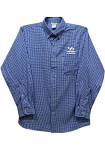 Vive La Fete Buffalo Bulls Youth Blue Gingham Long Sleeve Polo