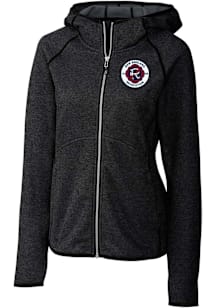 Cutter and Buck New England Revolution Womens Charcoal Mainsail Long Sleeve Full Zip Jacket