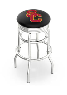 Black USC Trojans Double-Ring Swivel Chrome Pub Stool