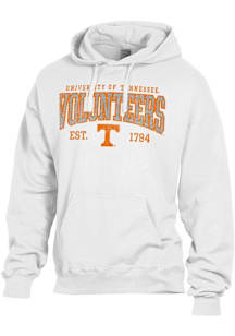 ComfortWash Tennessee Volunteers Mens White Name Mascot Logo Garment Dyed Long Sleeve Hoodie