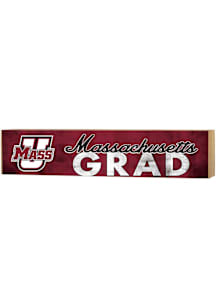 KH Sports Fan Massachusetts Minutemen 3x13 Block Sign Grad Sign - Maroon