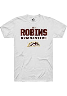 Amy Robins Western Michigan Broncos White NIL Stacked Box Short Sleeve Player T Shirt