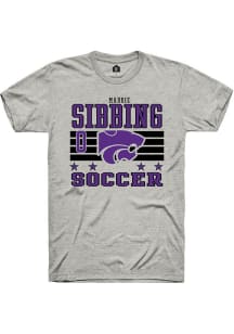 Maddie Sibbing Rally Mens Ash K-State Wildcats NIL Striped Player T Shirt