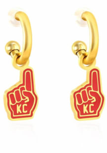 Kansas City EB &amp; Co Foam Finger Huggie Hoop Womens Earrings