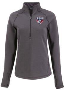 Cutter and Buck FC Dallas Womens Black Pehastin Qtr Zip