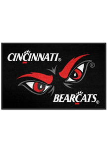Black Cincinnati Bearcats Bearkat Eyes Logo Interior Rug
