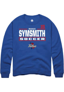 Maggie SymSmith Rally Mens Blue Tulsa Golden Hurricane NIL Stacked Box Player Crew