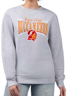Starter Tampa Bay Buccaneers Womens Grey Arch Stripe Crew Sweatshirt