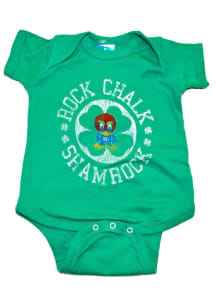 Kansas Jayhawks Baby Green Rock Chalk Shamrock Short Sleeve One Piece