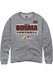 Blake Bosma Western Michigan Broncos Mens Grey Football NIL Stacked Box Player Crew