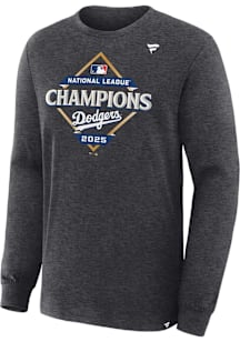 Los Angeles Dodgers Charcoal 2025 LCS Champions Locker Room Long Sleeve T Shirt