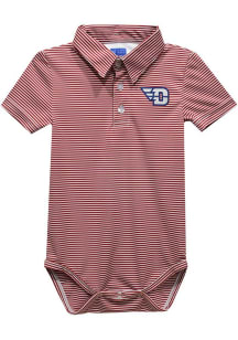 Vive La Fete Dayton Flyers Baby Red Pencil Stripe Short Sleeve One Piece Polo