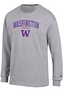 Champion Washington Huskies Grey Mom Script Jersey Long Sleeve T Shirt